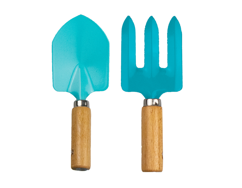 Kids Gardening Trowel and Fork Set in Blue Barton Craft Blanks