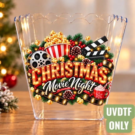 Christmas Movie Night Popcorn Tub UVDTF