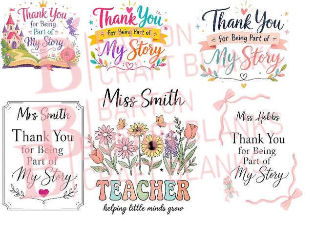 Acrylic Book Vase Teacher UVDTF