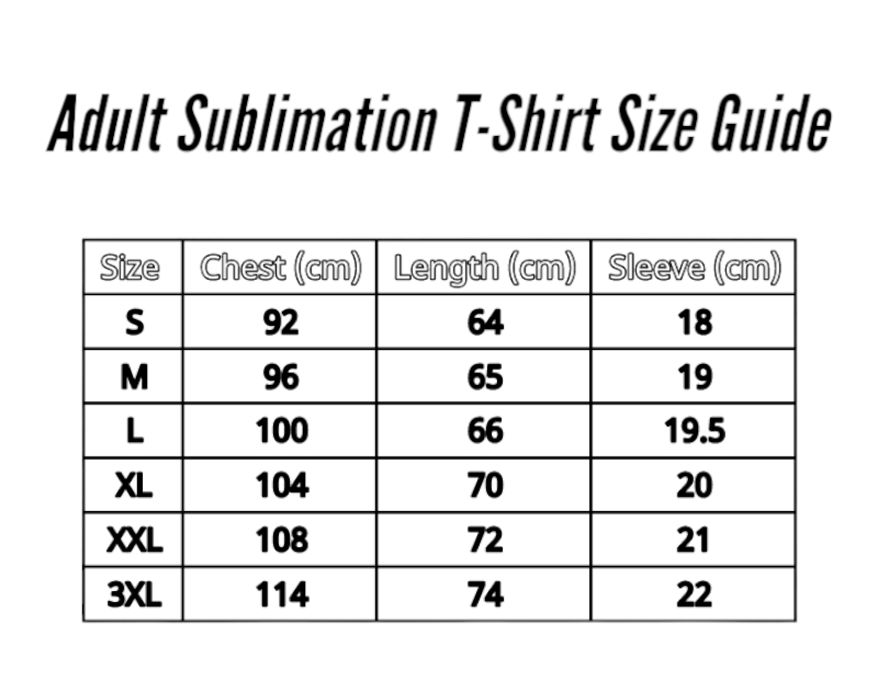 Adult Sublimation T-Shirt 100% Polyester