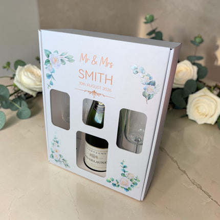 Champagne Bottle & Flute Glass Gift Box