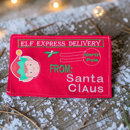 Christmas Elf Arrival Fabric Postcard Letter
