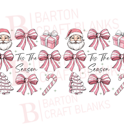 Santa & Bows Christmas Wrap UV-DTF