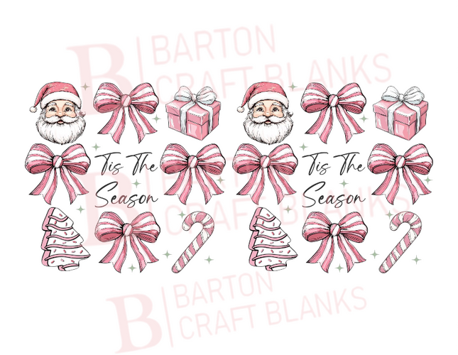 Santa & Bows Christmas Wrap UV-DTF