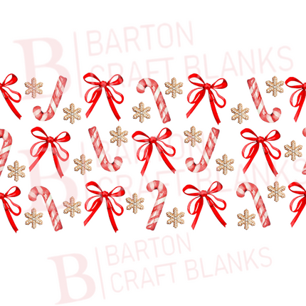 Candy Cane Christmas Wrap UV-DTF