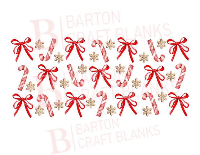 Candy Cane Christmas Wrap UV-DTF