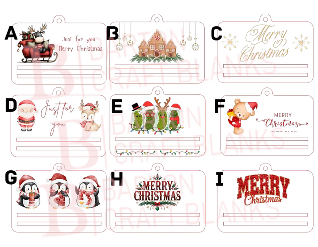 Christmas Rectangle Note Holder UVDTF