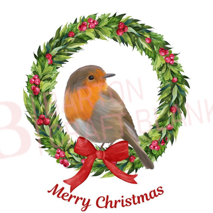 Robin Christmas Wreath UVDTF