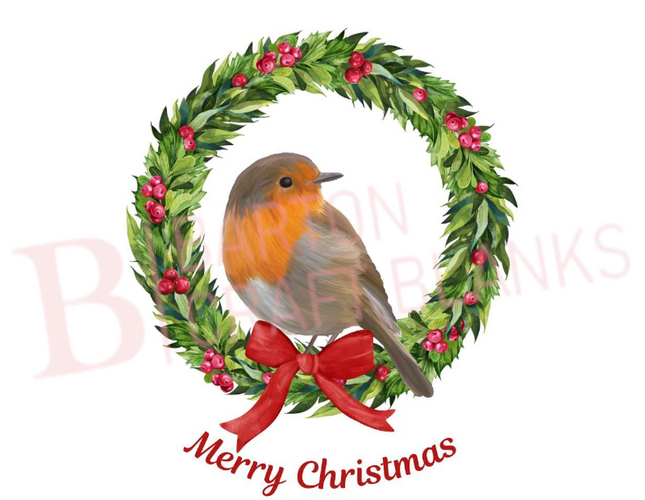Robin Christmas Wreath UVDTF