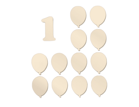 Acrylic Baby Milestone Balloons Beige