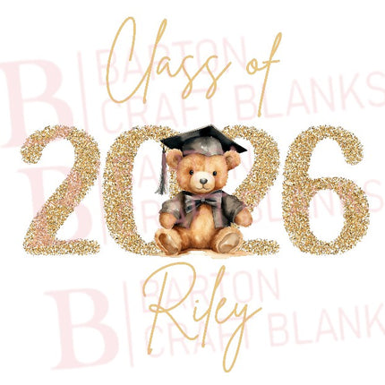 Graduation Bear Gold UVDTF