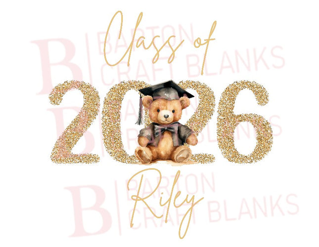 Graduation Bear Gold UVDTF