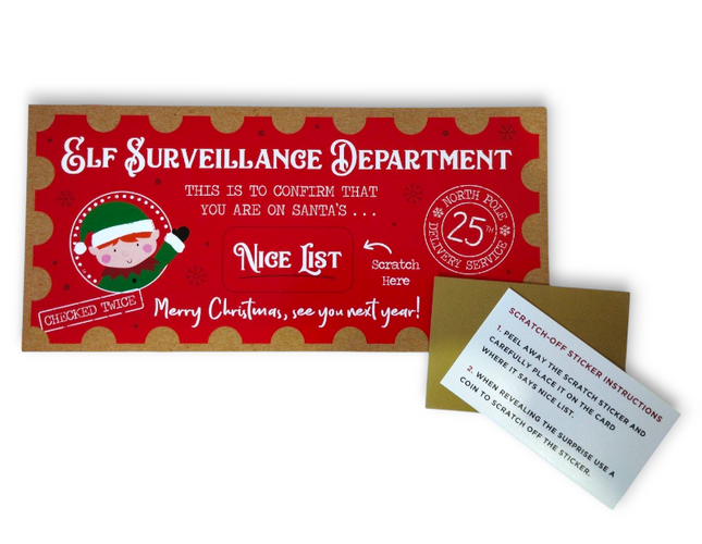 Elf Nice List Scratch & Reveal Report