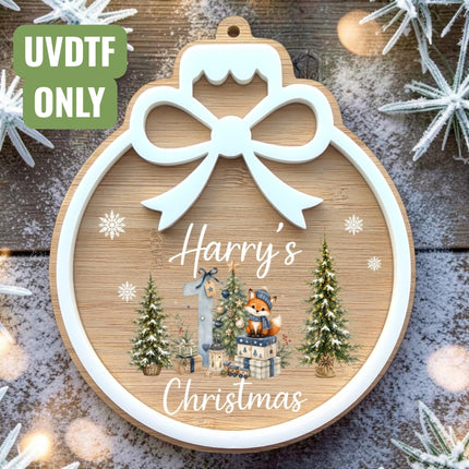 Bow Bauble 1st Christmas UVDTF for Bamboo & Acrylic Decoration