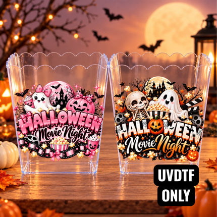 Halloween Movie Night Popcorn Tub UVDTF