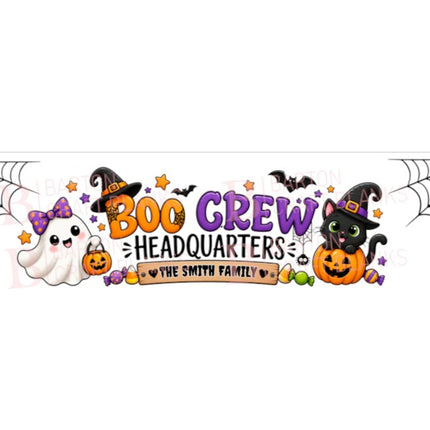 Halloween Street Sign Custom UVDTF Boo Crew