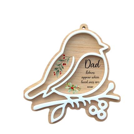 Christmas Robin UVDTF for Bamboo & Acrylic Decoration