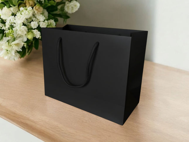 Black Gift Bag With Rope Handles