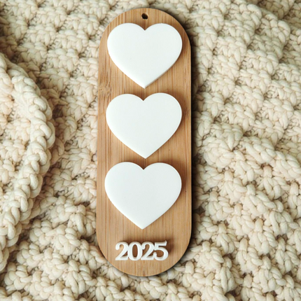 Bamboo & Acrylic Heart Hanging Decoration