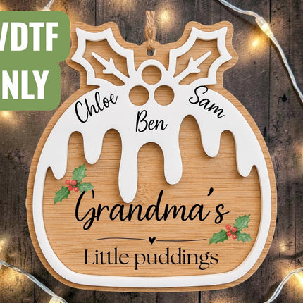 Christmas Pudding UVDTF for Bamboo & Acrylic Decoration