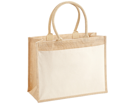 Pocket Jute Shopper Bag W427