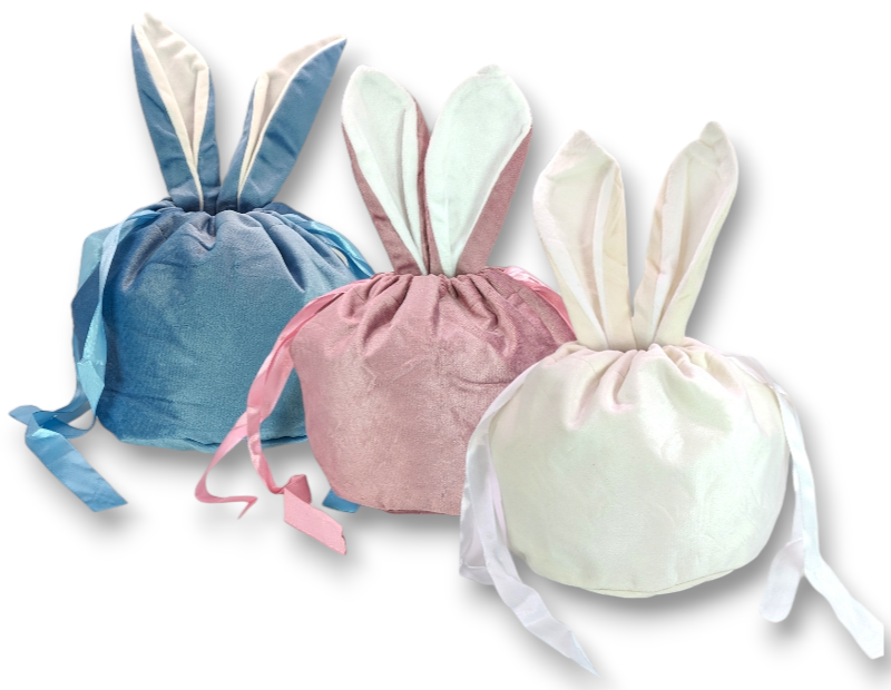 Large Velvet Easter Bunny Pouch Bag