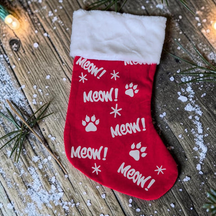 Cat Paw Print Christmas Stocking