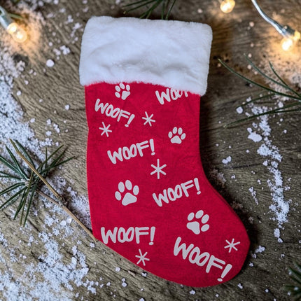 Pet Dog Paw Print Christmas Stocking