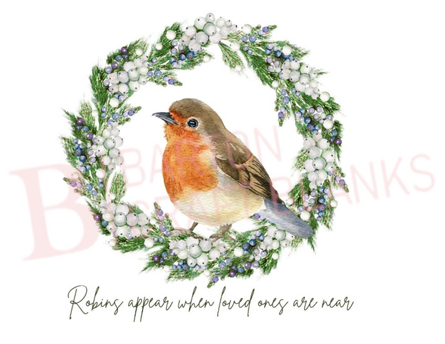 Robins Appear Christmas Wreath UVDTF