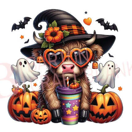 HALLOWEEN HIGHLAND COW UVDTF