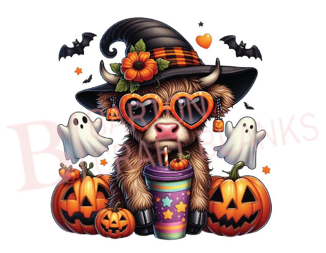 HALLOWEEN HIGHLAND COW UVDTF