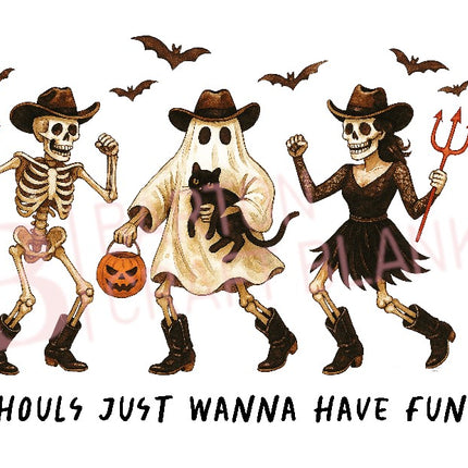GHOULS JUST WANT TO HAVE FUN HALLOWEEN UVDTF