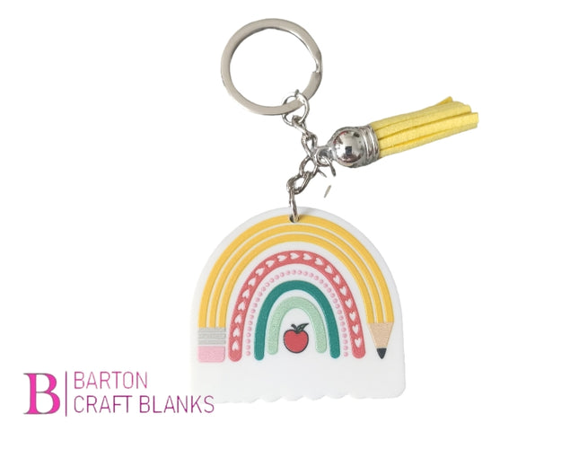 Teacher Pencil Rainbow Keyring