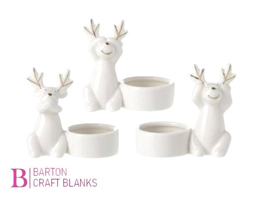 Porcelain Reindeer T light Set