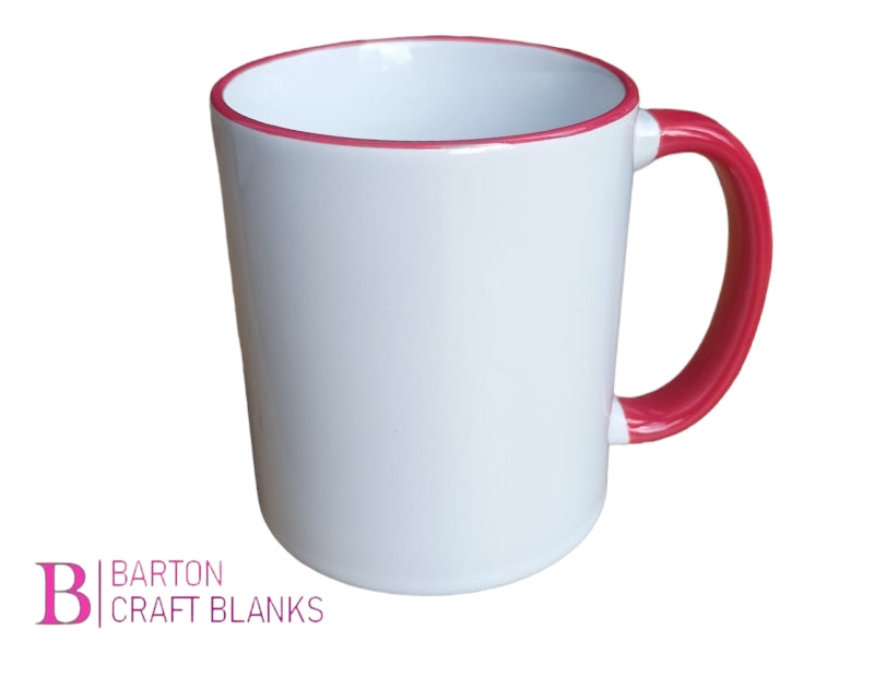 Red Handle & Rim Sublimation Mug