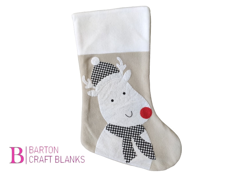 Grey Felt Christmas Stocking