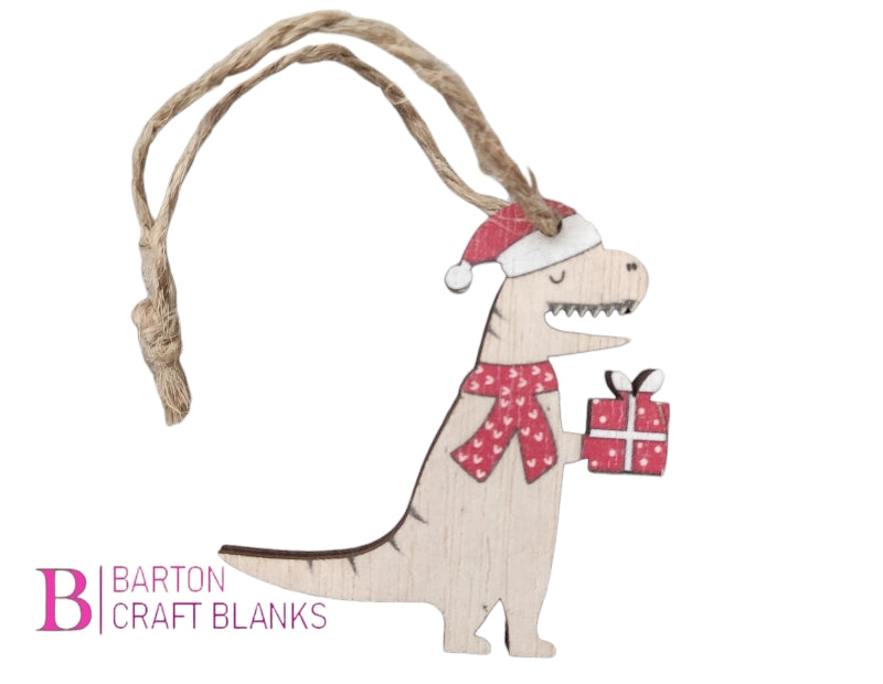 Hanging Dinosaur Christmas Decoration