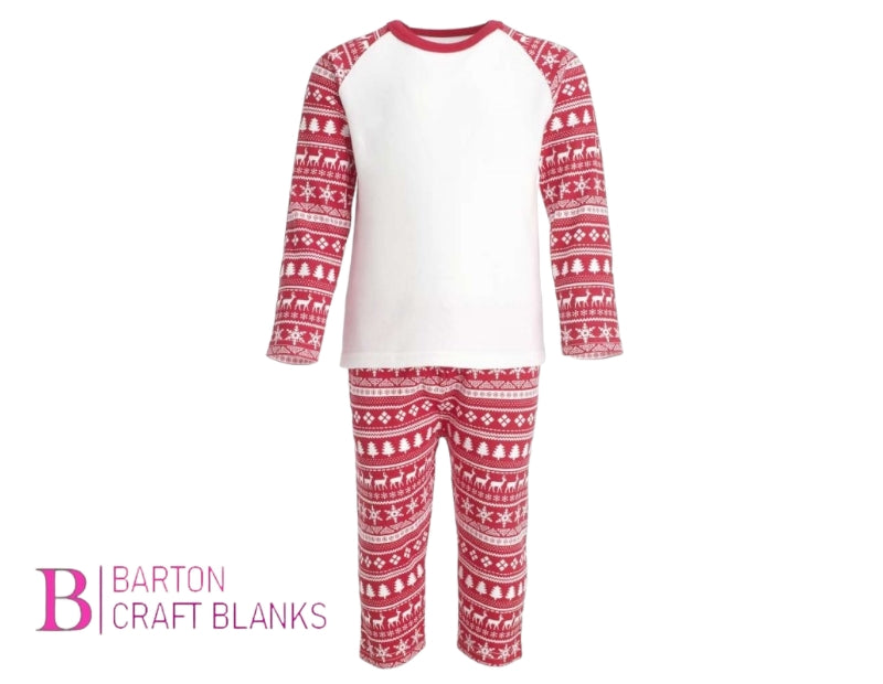 Childrens Red & White Christmas Pyjamas