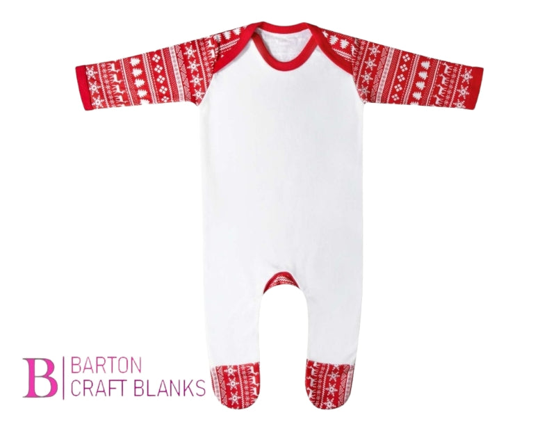 Babys Red & White Christmas Rompersuit