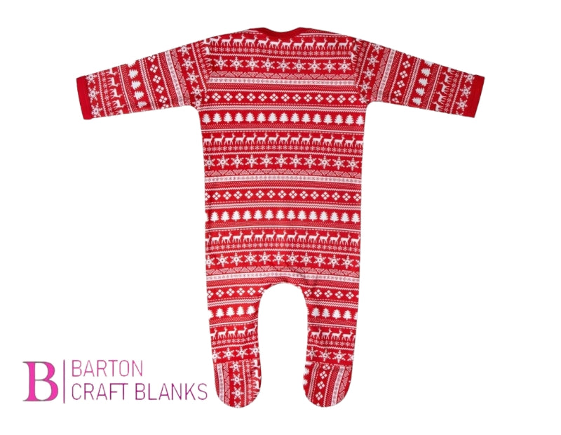 Babys Red & White Christmas Rompersuit