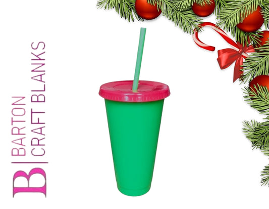 Christmas Green & Red Cold Cup