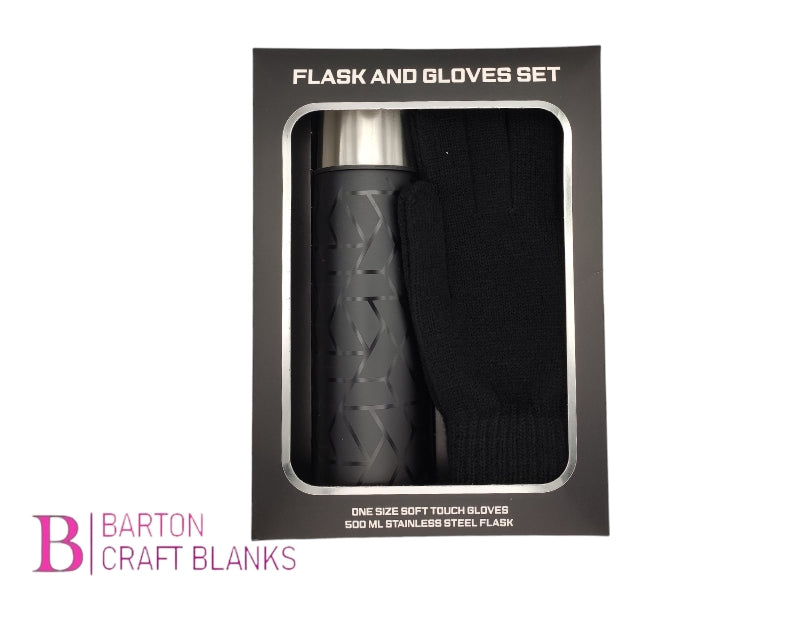 Flask & Gloves Gift Set