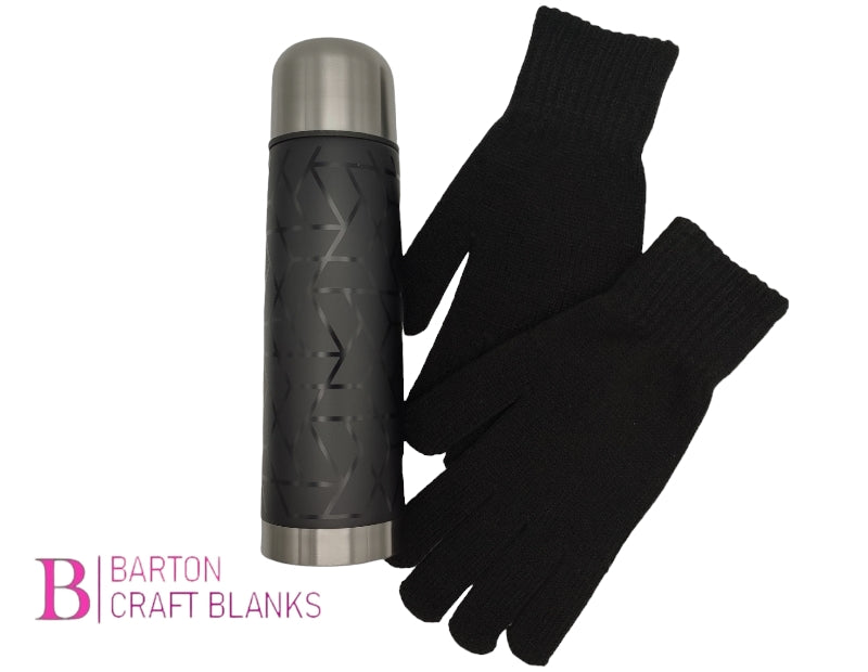 Flask & Gloves Gift Set