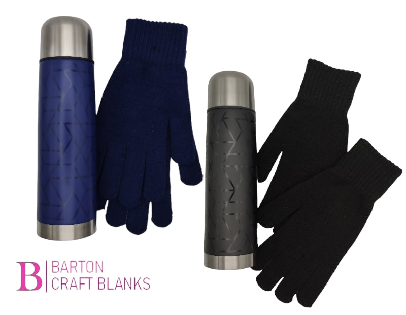 Flask & Gloves Gift Set