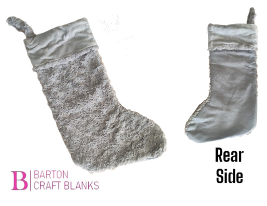 Grey Plush Christmas Stocking