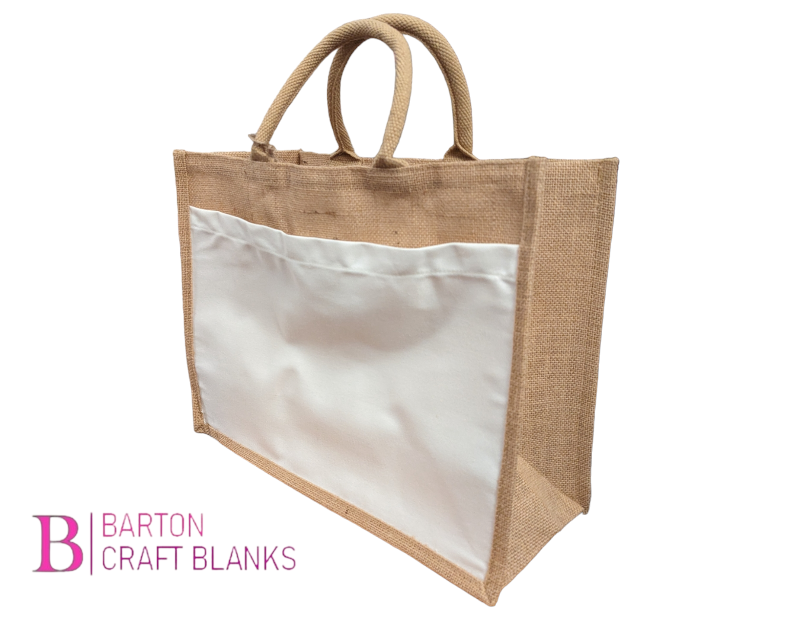 Sublimation Pocket Jute Bag 43cm Large Barton Craft Blanks Ltd