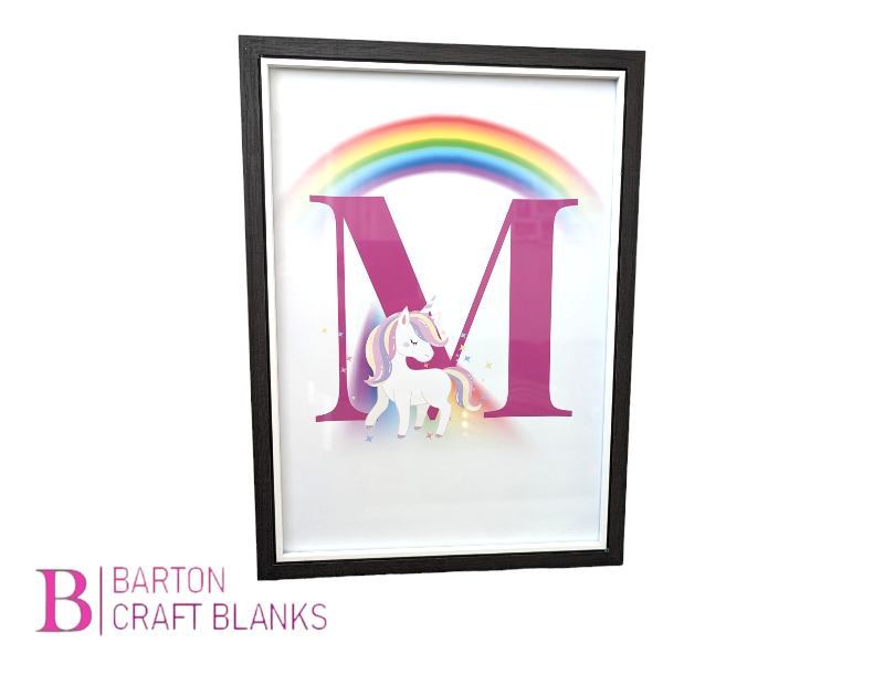 Initial Rainbow Unicorn Bedroom Print