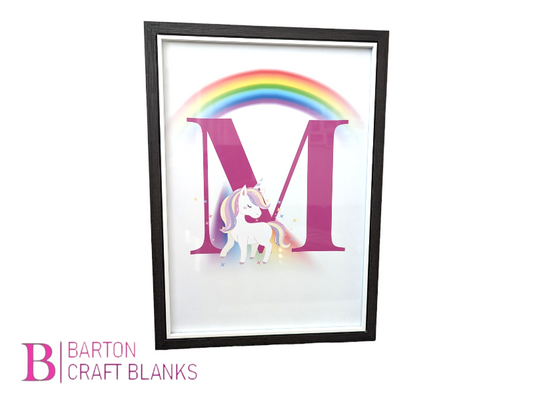 Initial Rainbow Unicorn Bedroom Print