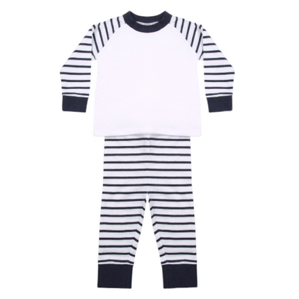 Childrens Sublimation Navy Blue Striped Pyjamas
