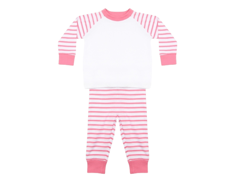 Childrens Sublimation Pink Striped Pyjamas